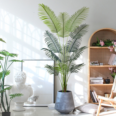 Artificial Palm Tree  wholesale​ Realistic Fiber Trunks Faux Tropical Areca Floor Plant for Indoor Home and Office Decor