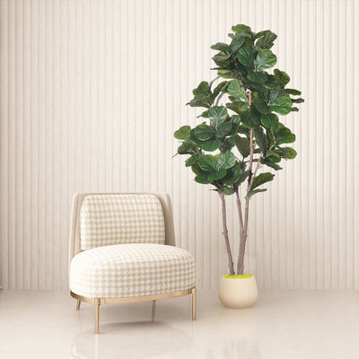 Artificial Ficus Microcarpa  6 Ft Indoor Pot Faux Fiddle Leaf Fig Tree For Indoor Living Room Decoa