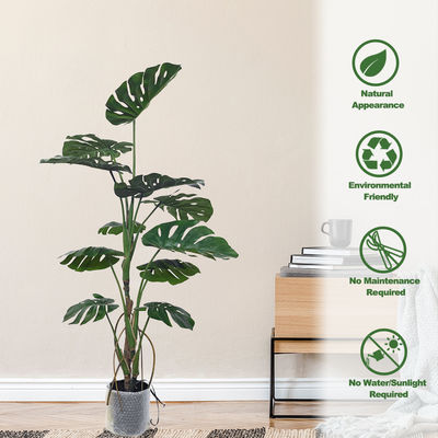 Pohon Monstera Palsu Tanaman Lantai Pot Buatan Untuk Dekorasi Rumah