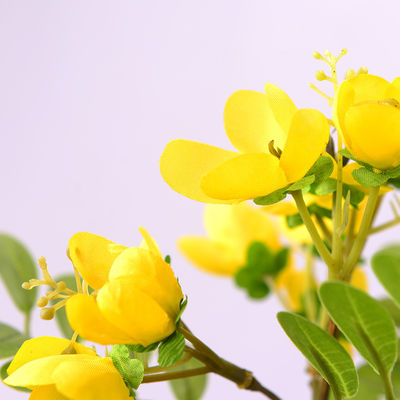 Artificial cassia flowering tree yellow home deco hotel office potted tree