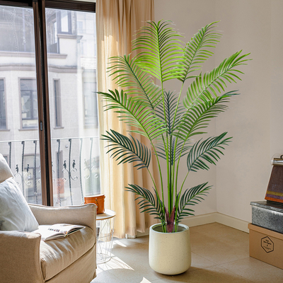 6FT Artificial Areca Palm Tree-Lifelike Palm Plant,Faux Tropical Areca Floor Plant Tall Faux Silk Large Artificial Plants for Indoor Home Living Room Corner Decor