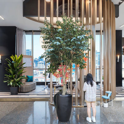 Tanaman Sutra Palsu Indoor/Outdoor 2.8m 9.3ft Ficus Pohon Artifisial Untuk Rumah, Kantor, Ruang Tamu, Dan Dekor Taman