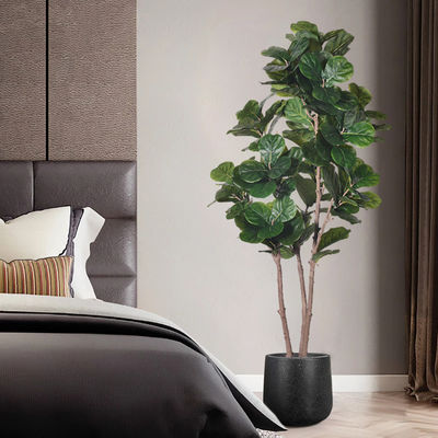 Artificial Ficus Microcarpa  6 Ft Indoor Pot Faux Fiddle Leaf Fig Tree For Indoor Living Room Decoa