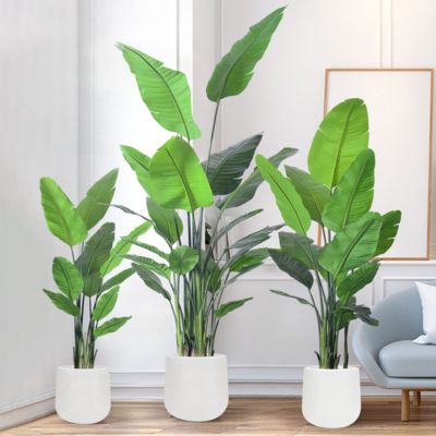 Traveller Ravenala Pot Planted Plastic Tree Wholesale Best Artificial Bird Of Paradise Plant