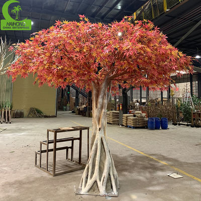 artificial 3.5-4.5 autumn flame dark red maple tree for wedding hotel shopping mall decoration