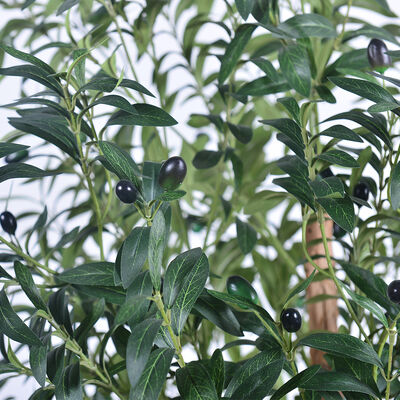 Artificial Olive Tree with Real Wood Trunk, 180cm Tall UV Resisted Faux Potted Plant for Modern Indoor Outdoor Home Office Decor