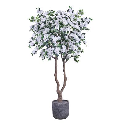 Grosir 220cm Tumbuhan Bougainvillea buatan - Model B Putih - Haihong Factory Direct. Dekorasi Luar Ruangan Realistis. Pasokan Bulk untuk Lansekap.