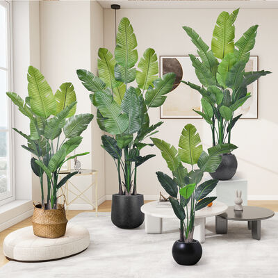 Bulk Buy Artificial Plants Realistic Traveler Palm Tree Indoor Plants Artificial Banana Palm for Home Living Room Decor